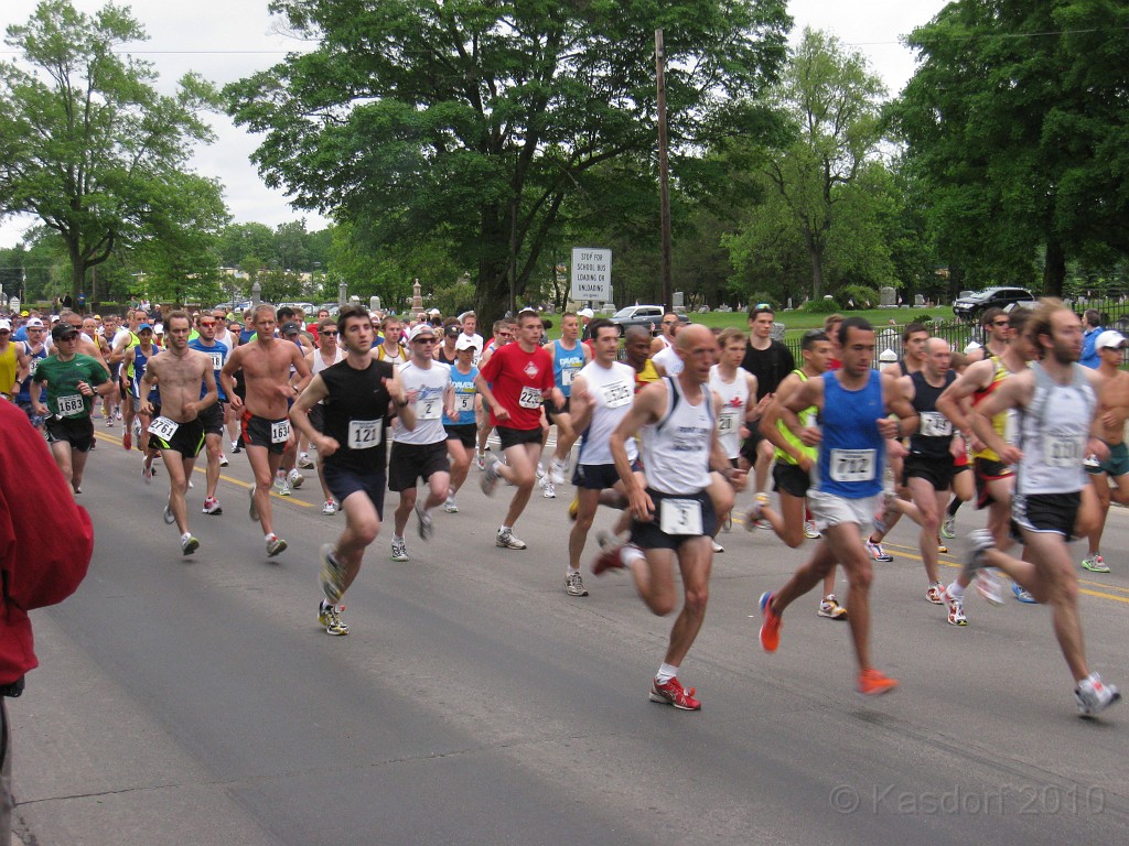 Dexter Ann Arbor 2010 110.jpg - The Dexter to Ann Arbor Half Marathon run on June 6, 2010. A very hot and muggy day for a race. Delayed so they could clear a fallen tree from the storms off the course.